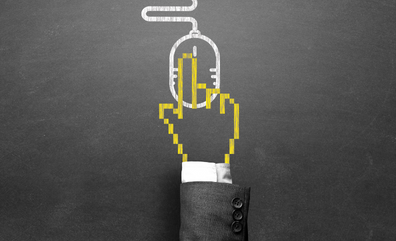 Pixelated hand clickling a pixelated mouse representing PPC Management, Top Tips To Get The Most Out Of Your PPC