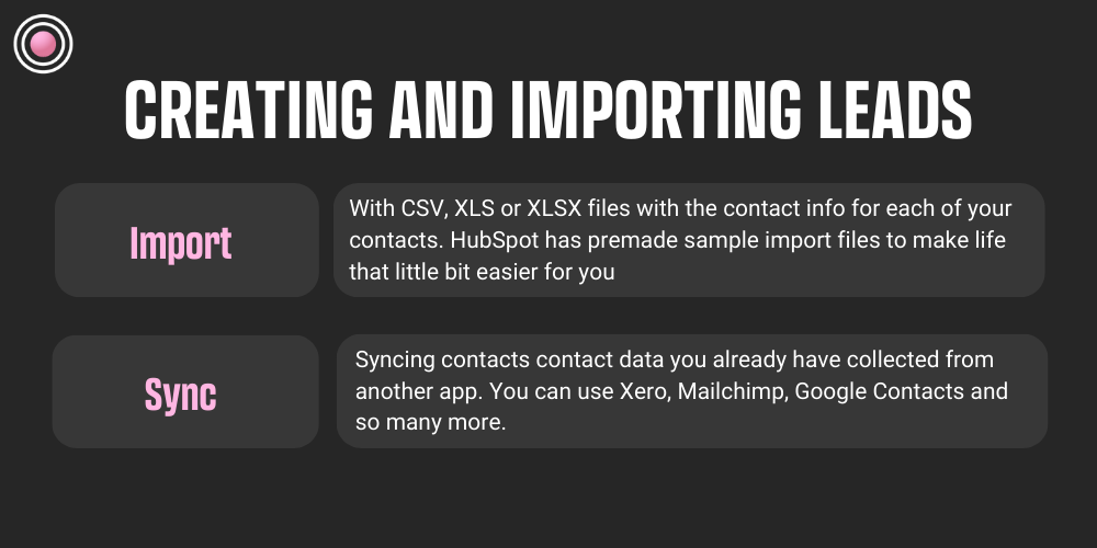 Creating and importing leads - Importing vs syncing 