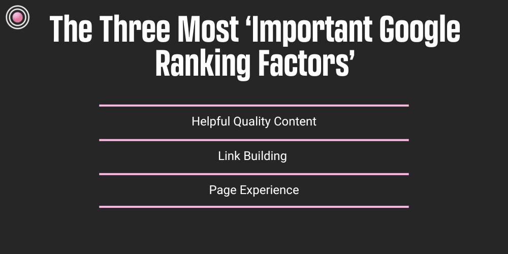 The Three Most ‘Important Google Ranking Factors’