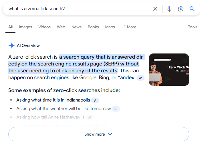 What are zero-click searches?
