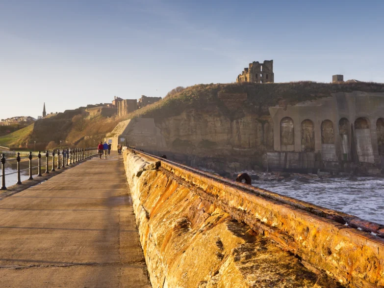 View towards Tynemouth Priory from the pier.